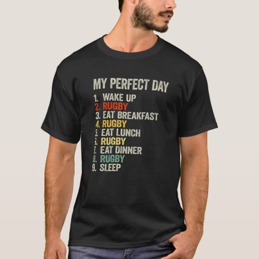 My Perfect Dayラグビーおもしろい選手ラブラグビーメンズW Tシャツ (正面)