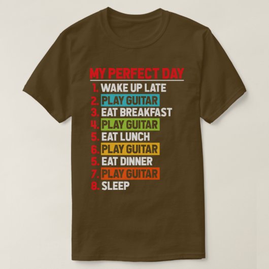 My Perfect Day 遊 Guitar Instrumentalist Music E Tシャツ (デザイン正面)