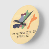 My Personality is Sunshine ラウンド壁時計 (傾斜)