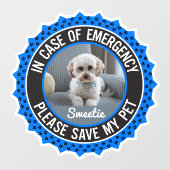 My Pet 救 Safety Alert名フォトのカスタム色 ウィンドウサイン (シート)