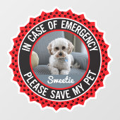 My Pet 救 Safety Alert名フォトのカスタム色 ウィンドウサイン (シート)