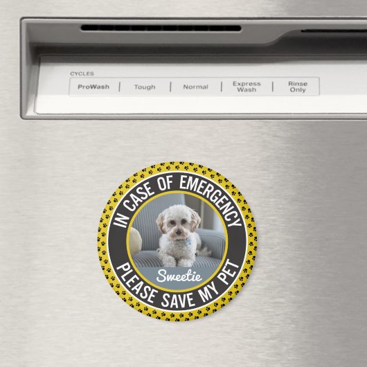 My Pet 救 Safety Alert名フォトのカスタム色 マグネット (インサイチュ (食洗機))