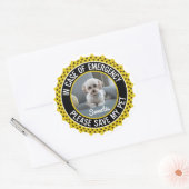 My Pet 救 Safety Alert名フォトのカスタム色 ラウンドシール (封筒)