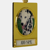 My Pet Friend自分の写真をアップロードカスタム ゴールドプレートバナーオーナメント (右)