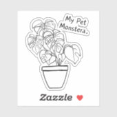 My Pet Monstera 3 x 3 inch Vinyl Sticker シール (シート)