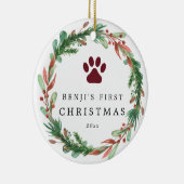 My Pet's First Christmas Wreath Ceramic Ornament セラミックオーナメント (右)