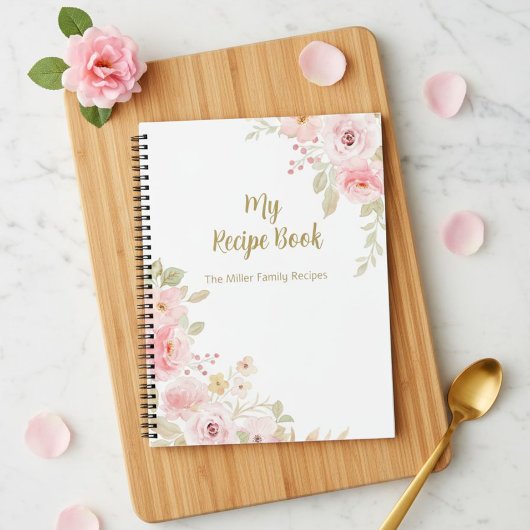 My Pink Rose Recipe Book, Personalized Cooking  ノートブック