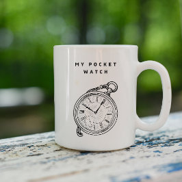 My Pocket Watch" Minimalist Time-Themed Mug コーヒーマグカップ