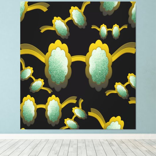 My Polarized Glasses are Ready Pattern キャンバスプリント (インサイチュ (ウッドフロア))