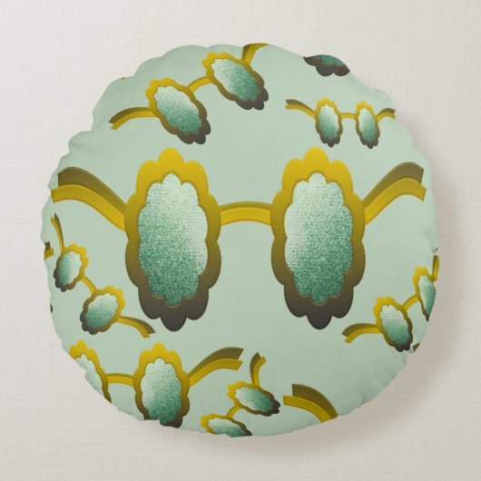 My Polarized Glasses are Ready Pattern ラウンドクッション (正面)