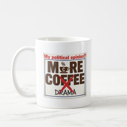 My political opinion Less Drama Mug コーヒーマグカップ (左)