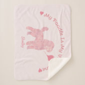 My Poodle Is My Valentine Poodle Custom Name シェルパブランケット (正面)