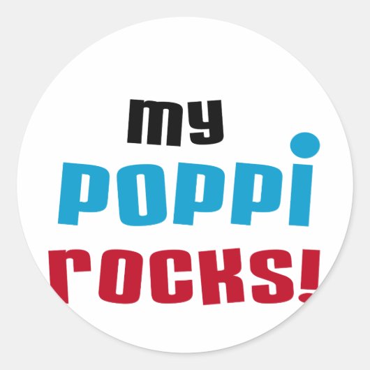 My Poppi Rocks Tシャツとギフト ラウンドシール (正面)