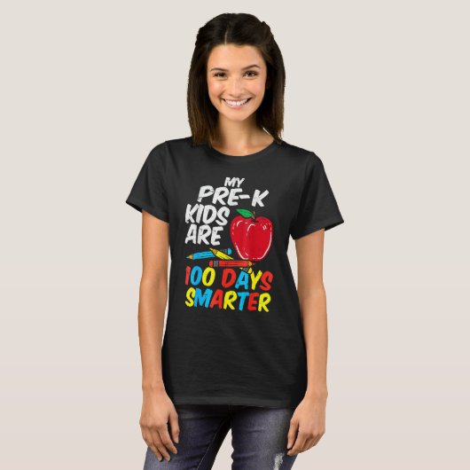 My Pre K Kids 100 Days Smarter Apple 100th Day Tea Tシャツ (正面フル)