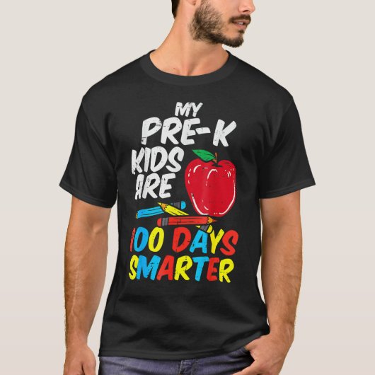 My Pre K Kids 100 Days Smarter Apple 100th Day Tea Tシャツ (正面)