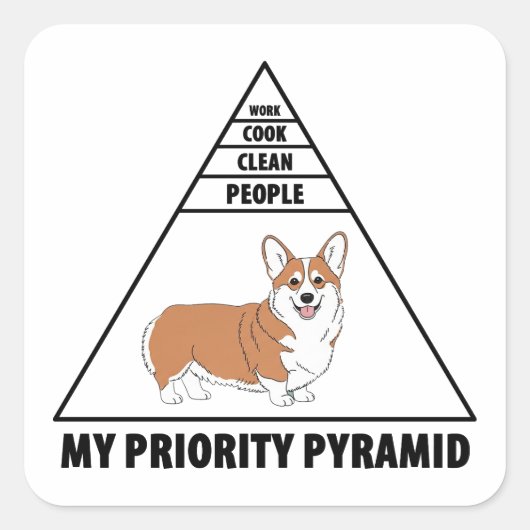 My Priority Pyramid Corgi スクエアシール (正面)