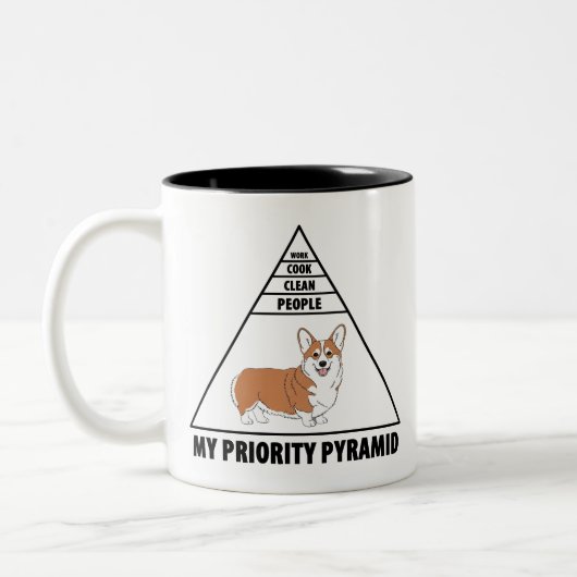 My Priority Pyramid Corgi ツートーンマグカップ (左)