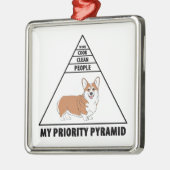 My Priority Pyramid Corgi メタルオーナメント (左)