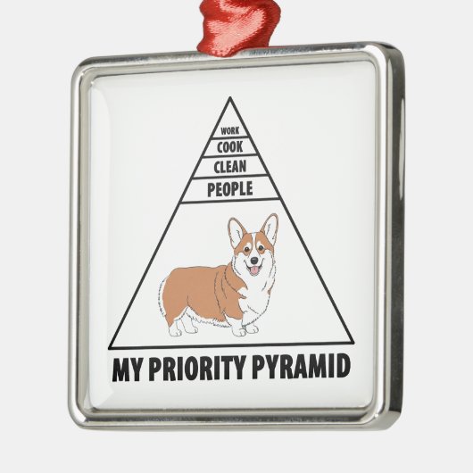 My Priority Pyramid Corgi メタルオーナメント (左)