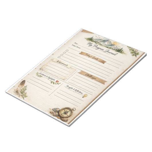 My Progress Journal Printable | Daily Reflection ノートパッド (アングル)