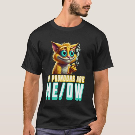 My Pronouns Are Meow Funny Kawaii Neko Cat Pronoun Tシャツ (正面)