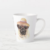 My Pug Dogの作業懸命 カフェラテマグ (右)