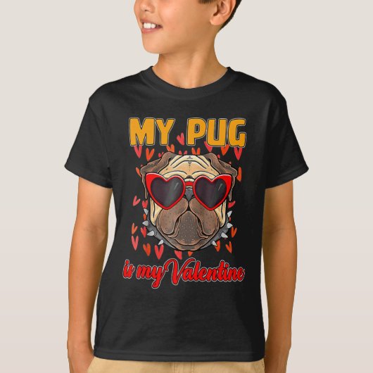 My Pug In My Valentine Cute Valentineu2019s Day Pe Tシャツ (正面)