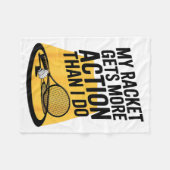My Racket Gets More Action Than I Do Funny Badmint フリースブランケット (正面(横))