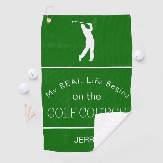 My Real Life Begins on the Golf Course Lt. Pickle ゴルフタオル (インサイチュ)
