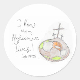 My Redeemer Lives Easter Sticker ラウンドシール