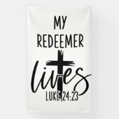 My Redeemer Lives Luke 24:23 Resurrection Design 横断幕 (縦)