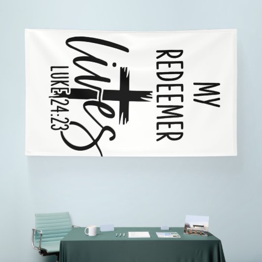 My Redeemer Lives Luke 24:23 Resurrection Design 横断幕 (トレードショー)