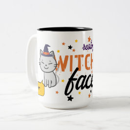 My Resting Witch Face Is Cute | Stars, Cat, Witchy ツートーンマグカップ