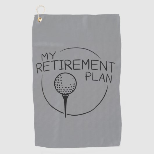 My Retirement Plan Funny Saying Golfing Golfer ゴルフタオル (正面)