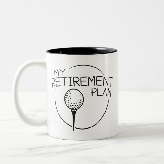 My Retirement Plan Funny Saying Golfing Golfer ツートーンマグカップ (左)