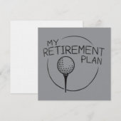 My Retirement Plan Funny Saying Golfing Golfer  招待状 (正面/裏面)