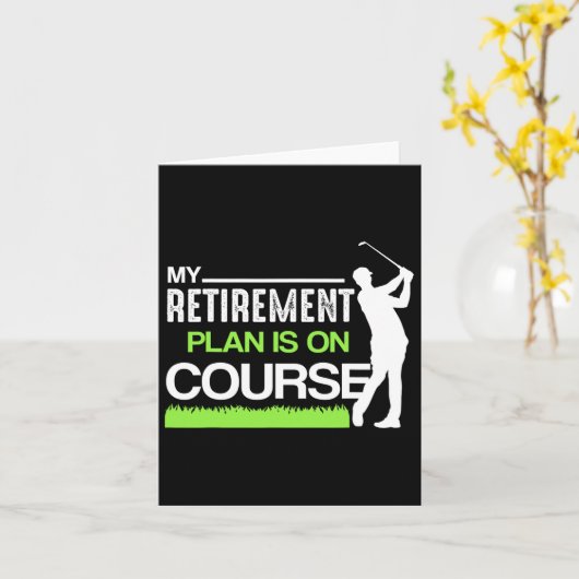 My Retirement Plan Is On Course Funny Golf Retired カード (黄色い花)