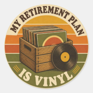 My Retirement Plan Is Vinyl – Lustiger ラウンドシール