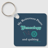 My Retirement Plans: Genealogy and Quilting キーホルダー (正面)