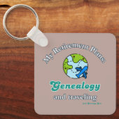 My Retirement Plans: Genealogy and Traveling キーホルダー (正面)