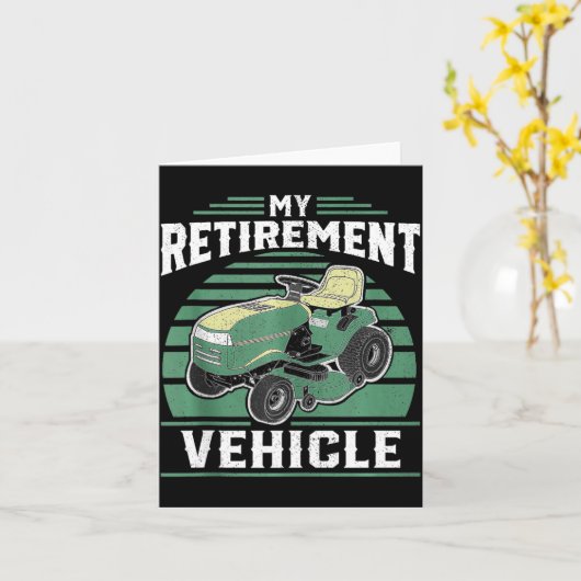 My Retirement Vehicle Funny Riding Lawn Mower Retr カード (黄色い花)