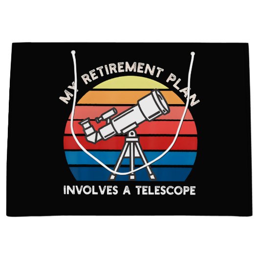 My Retiret Plan Involves A Telescope ラージペーパーバッグ (正面)