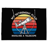 My Retiret Plan Involves A Telescope ラージペーパーバッグ (裏面)