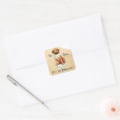 My Rhodesian Ridgeback宿題食べ四角ステッカー スクエアシール (封筒)