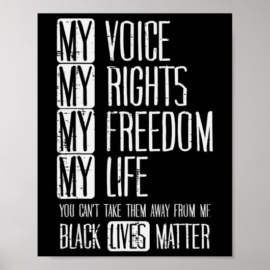 My Rights Freedom Life Black Lives Problem Blm Gif ポスター (正面)