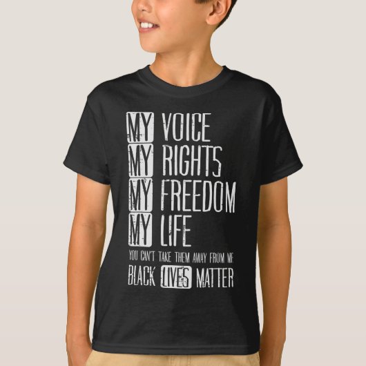 My Rights Freedom Life Black Lives Problem Blm Gif Tシャツ (正面)