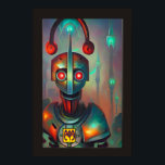 My Robot DJ by Wombott ポスター<br><div class="desc">"My Robot DJ" by W.W. Wombott is a poster that stands out by itself as a collectable in the fantasy robot science fiction genre, but has a subtle nod to the 1990s electronica band C9C (Church of the 9 Candles) if you read the robot DJ's pendant. Designed exclusively for BrainBlister...</div>
