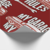 My Rules Classic Red Car Retro Mechanic ラッピングペーパー (角)