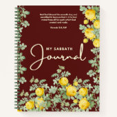 My Sabbath Journal | フローラル聖句デザイン ノートブック (正面)