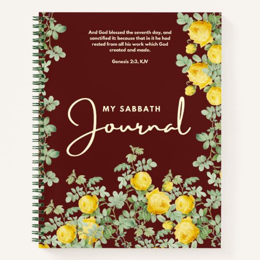 My Sabbath Journal | Floral Scripture Design ノートブック (正面)